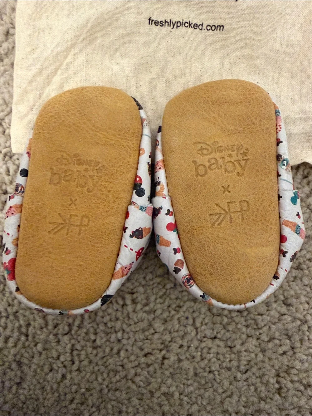 Freshly Picked Disney Moccasins with Colorful Icons